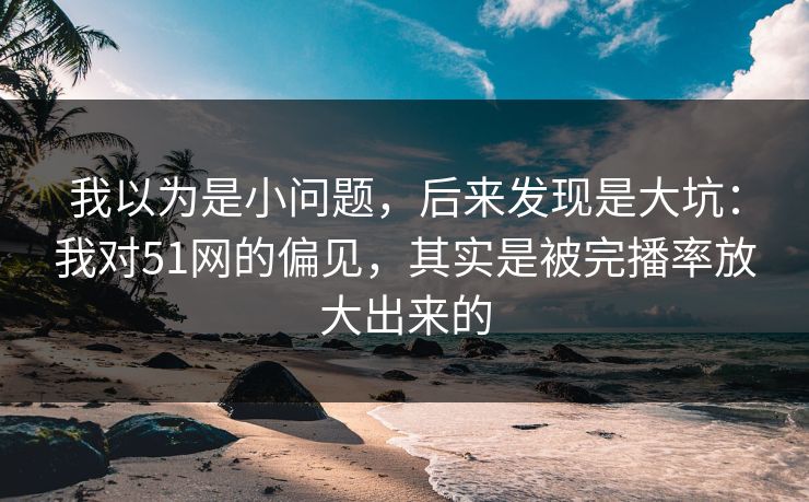 我以为是小问题，后来发现是大坑：我对51网的偏见，其实是被完播率放大出来的