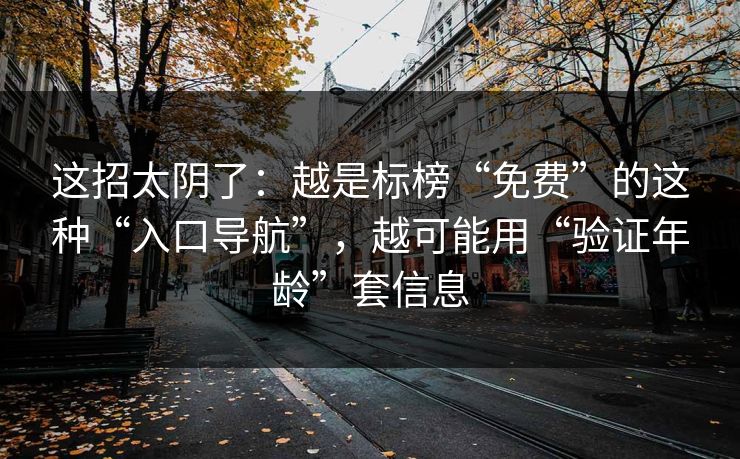这招太阴了：越是标榜“免费”的这种“入口导航”，越可能用“验证年龄”套信息