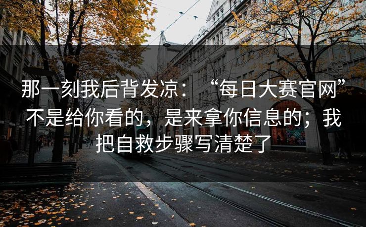 那一刻我后背发凉：“每日大赛官网”不是给你看的，是来拿你信息的；我把自救步骤写清楚了