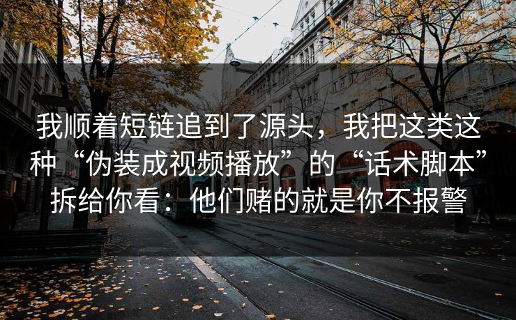 我顺着短链追到了源头，我把这类这种“伪装成视频播放”的“话术脚本”拆给你看：他们赌的就是你不报警